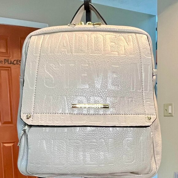 Steve Madden Logo Embossed Blush Pink Backpack New Without Tags - Picture 1 of 7